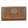 American West Lady Lace Tan Turquoise Collection Ladies' Wallet