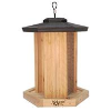 Cedar Triple Chamber Feeder Wood-Black 4.5 Quart