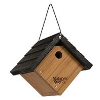 Bamboo Wren Traditional Hanging Bird House Wood-Black