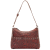 American West Zip top shoulder bag with 2 front pouches an adjustable shoulder strap