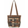 American West Zip-top tote with two side pockets and front open pocket with snap