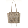 American West Zip Top Tote With Front Flap Pocket Sand